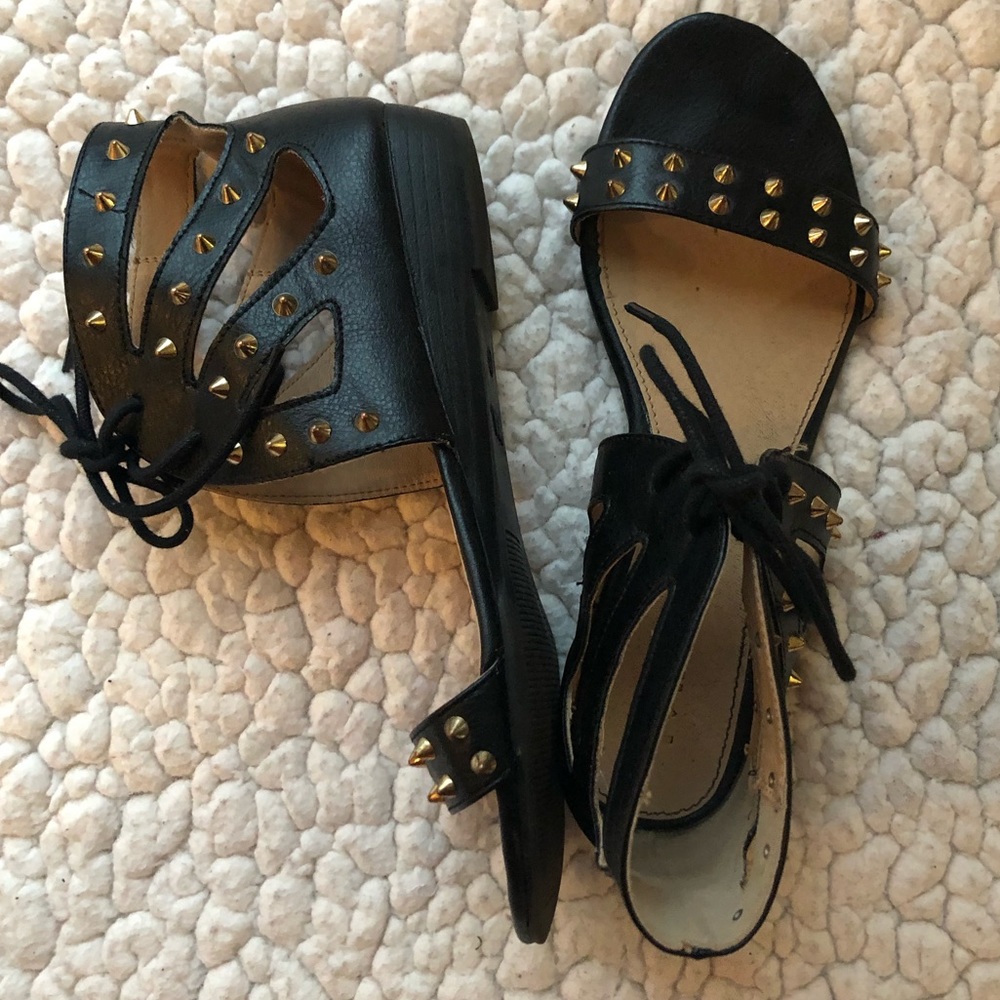 Cute caged studded flat sandals!
